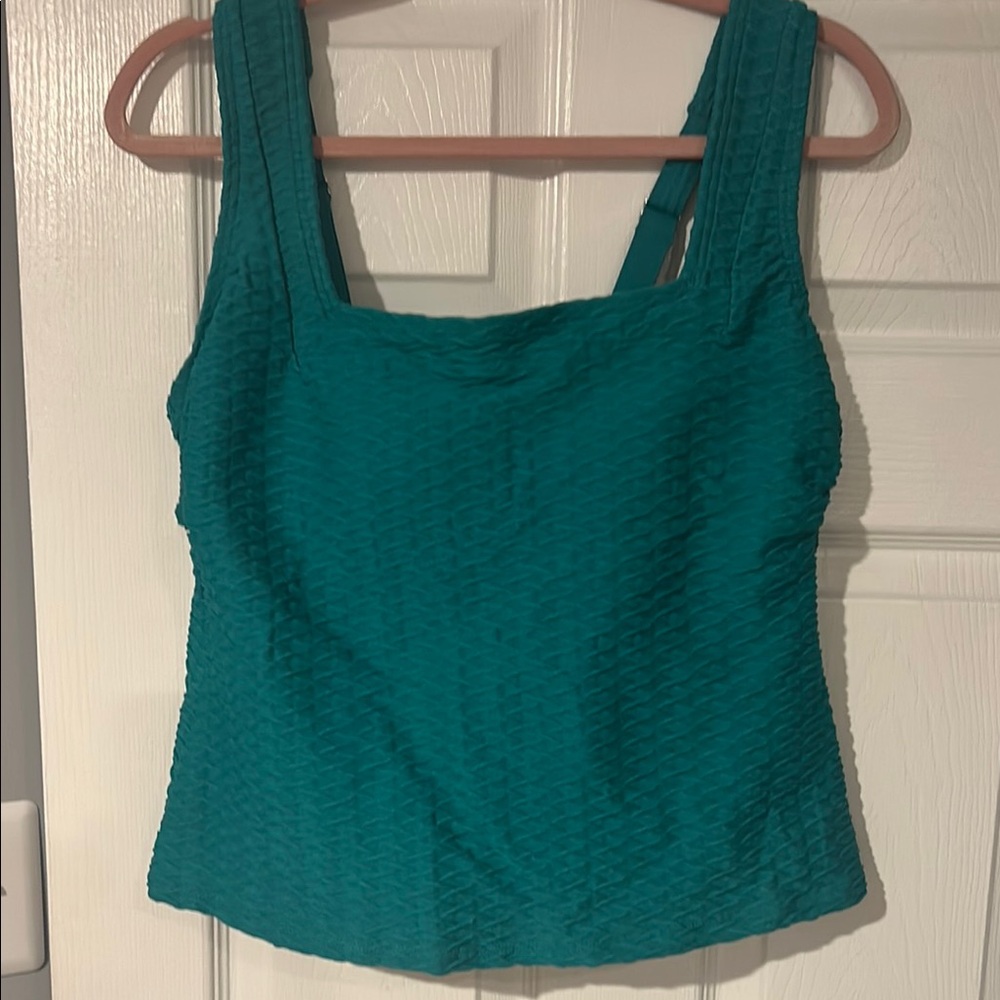 Lands' End Green Fitted Swim Tank Top